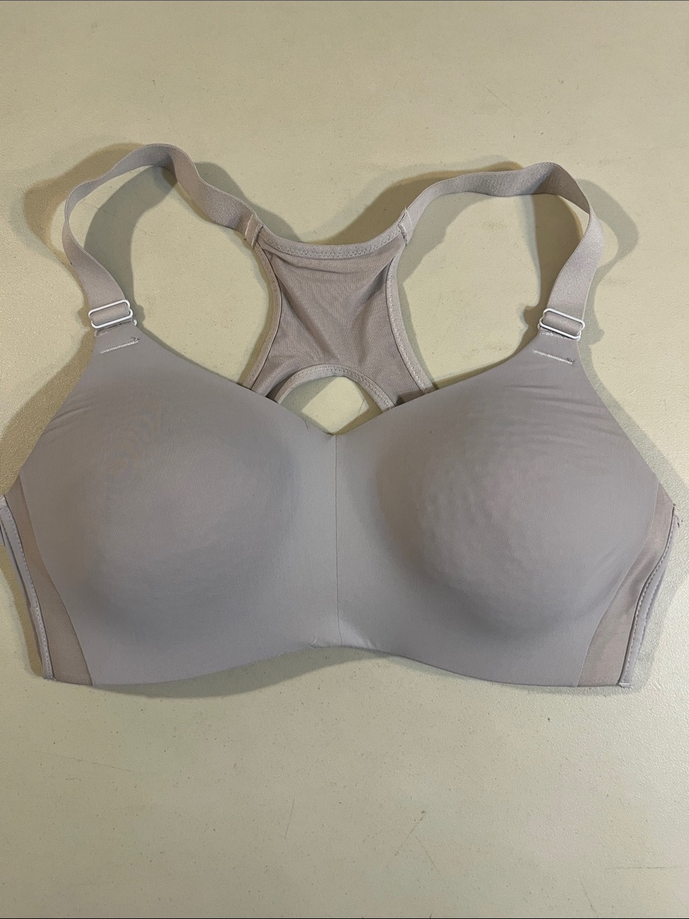 Avia Taupe Molded-Cup Racerback Sports Bra